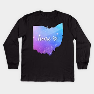 Ohio Galaxy Geometric "Home" Kids Long Sleeve T-Shirt